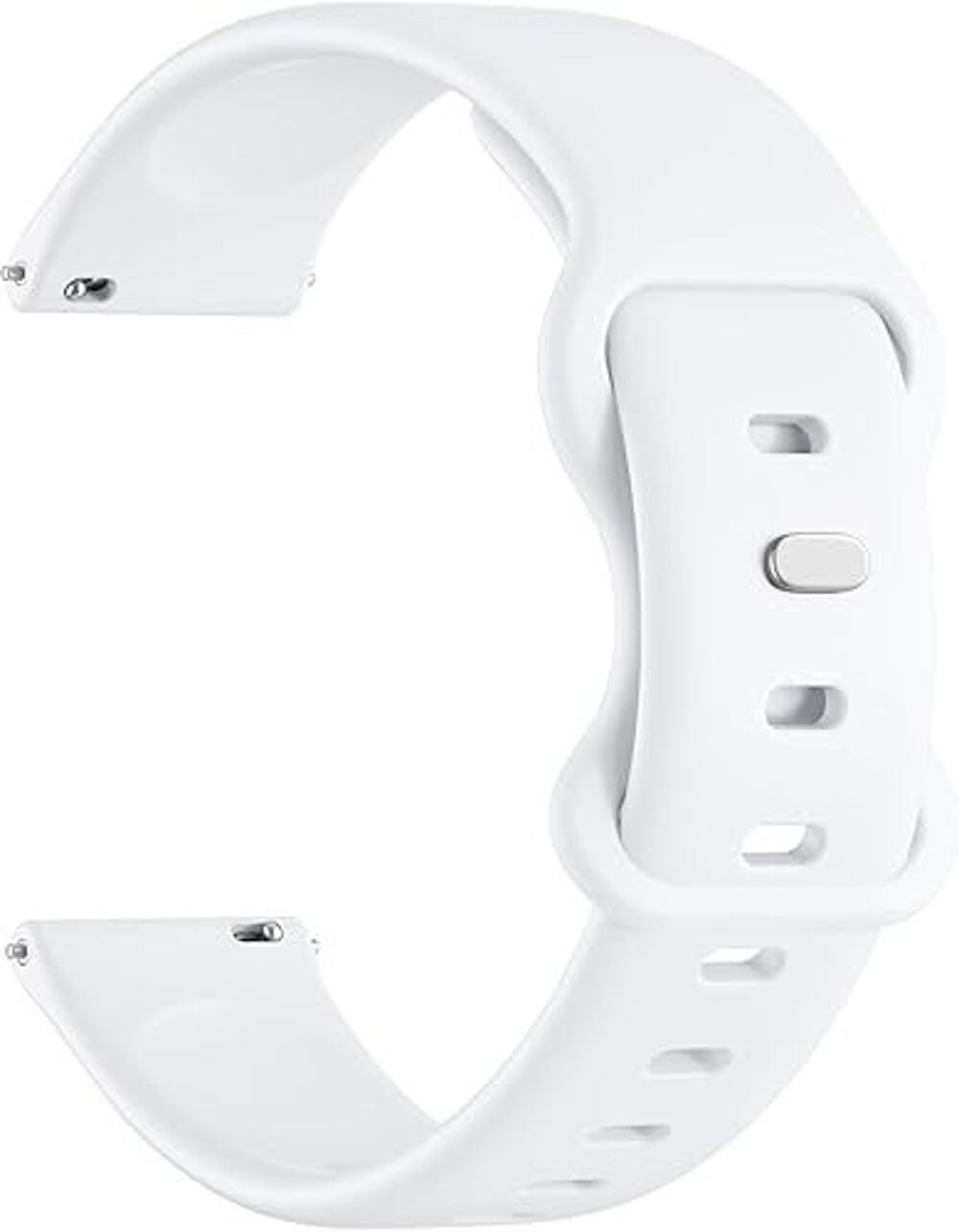 White Silicone Sport Watch Band for Samsung Garmin Amazfit 20mm Watch Lugs